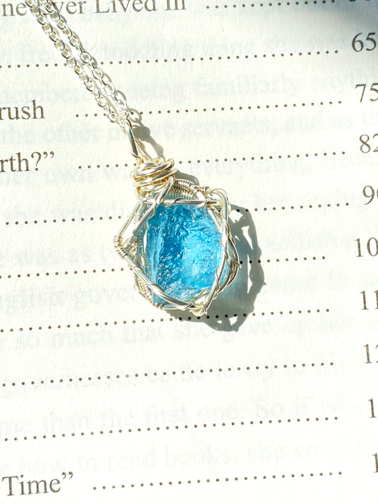 Orphea gem quality natural aquamarine amethyst necklace